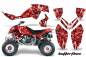 Preview: Butterfly Background = Red, Design color = White for Polaris Outlaw 450/500/525 2006-2008