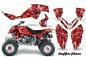 Preview: Butterfly Hintergrund = Rot, Designfarbe = Weiß für Polaris Outlaw 450/500/525 2006-2008