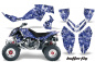 Preview: Butterfly Background = Blue, Design color = White for Polaris Outlaw 450/500/525 2006-2008