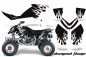 Preview: Diamond Flames Background = Black, Design color = White for Polaris Outlaw 450/500/525 2006-2008