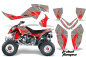 Preview: Tribal Flames Background = Silver, Design color = Red for Polaris Outlaw 450/500/525 2006-2008