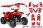 Preview: SilverStar - Silverhaze Hintergrund = Rot, Designfarbe = Schwarz für Polaris Phoenix 200 2005-2016
