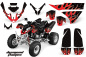 Preview: Diamond Flames Hintergrund = Schwarz, Designfarbe = Rot für Polaris Predator 500