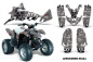 Preview: Checkered Skull Hintergrund = Silber, Designfarbe = Schwarz für Polaris Predator 90