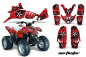 Preview: Northstar Hintergrund = Rot, Designfarbe = Weiß für Polaris Predator 90