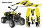 Preview: Tribal Flames Hintergrund = Gelb, Designfarbe = Schwarz für Polaris Scrambler 1985-2009