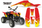 Preview: Diamond Flames Hintergrund = Rot, Designfarbe = Gelb für Polaris Scrambler 1985-2009