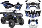 Preview: Tribal Flames Hintergrund = Schwarz, Designfarbe = Blau für Polaris Sportsman 325ETX/450/570 14-17