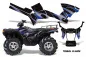 Preview: Tribal Flames Hintergrund = Schwarz, Designfarbe = Blau für Polaris Sportsman 800/700/500 05-10