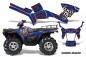 Preview: Widow Maker Background = Blue, Design color = Red for Polaris Sportsman 800/700/500 05-10