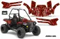 Preview: Zebra Girl Hintergrund = Schwarz, Designfarbe = Rot für Polaris Sportsman ACE 150 16-18