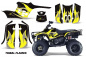 Preview: Tribal Flames Hintergrund = Schwarz, Designfarbe = Gelb für Polaris Trailboss 330 04-09