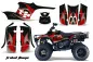 Preview: Tribal Flames Hintergrund = Schwarz, Designfarbe = Rot für Polaris Trailboss 330 04-09