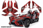 Preview: Widow Maker Hintergrund = Rot, Designfarbe = Schwarz für Polaris Slingshot SL15-23