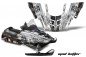 Preview: Mad-Hatter Hintergrund = Weiß, Designfarbe = Schwarz für Polaris 700XC/800XCR/600RMK/Touring 99-03