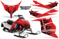 Preview: Diamond Flames Hintergrund = Rot, Designfarbe = Schwarz für Polaris IQ Race 600 05-18