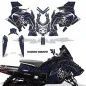 Preview: Widow Maker Hintergrund = Schwarz, Designfarbe = Blau für Polaris Matryx Indy Assault 21+