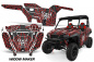 Preview: Widow Maker Hintergrund = Schwarz, Designfarbe = Rot für Polaris General 2 Türer 2016+