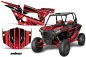 Preview: InLine Hintergrund = Schwarz, Designfarbe = Rot für Polaris RZR 1000 Turbo 2 Türer 13-18