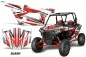 Preview: Slash Hintergrund = Weiß, Designfarbe = Rot für Polaris RZR 1000 Turbo 2 Türer 13-18