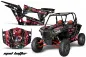 Preview: Mad-Hatter Hintergrund = Schwarz, Designfarbe = Rot für Polaris RZR 1000 XP 2 Türer 13-18