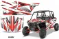 Preview: Slash Hintergrund = Weiß, Designfarbe = Rot für Polaris RZR 1000 Turbo 4 Türer 13-18