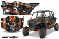 Preview: Mad-Hatter Hintergrund = Schwarz, Designfarbe = Orange für Polaris RZR 1000 XP 4 Türer 13-18