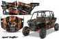 Preview: Mad-Hatter Hintergrund = Schwarz, Designfarbe = Orange für Polaris RZR 1000 Turbo 4 Türer 13-18