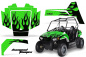 Preview: Diamond Flames Hintergrund = Grün, Designfarbe = Schwarz für Polaris RZR 170