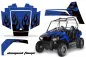 Preview: Diamond Flames Hintergrund = Blau, Designfarbe = Schwarz für Polaris RZR 170