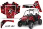 Preview: Northstar Hintergrund = Rot, Designfarbe = Weiß für Polaris RZR 170