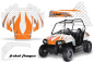Preview: Tribal Flames Hintergrund = Weiß, Designfarbe = Orange für Polaris RZR 170