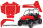 Preview: Diamond Flames Hintergrund = Rot, Designfarbe = Rot für Polaris RZR 170