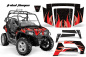 Preview: Tribal Flames Hintergrund = Schwarz, Designfarbe = Rot für Polaris RZR 800/s 06-10