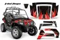 Preview: Tribal Flames Background = Black, Design color = Red for Polaris RZR 800/s 06-10
