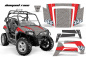 Preview: Diamond Race Hintergrund = Silber, Designfarbe = Rot Polaris RZR 800/s 06-10