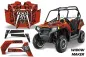 Preview: Widow Maker Hintergrund = Rot, Designfarbe = Schwarz für Polaris RZR 800/s 11-14