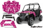 Preview: Butterfly Hintergrund = Pink, Designfarbe = Weiß für Polaris RZR 800/s 11-14
