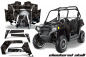 Preview: Checkered Skull Hintergrund = Schwarz, Designfarbe = Schwarz für Polaris RZR 800/s 11-14