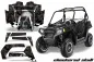 Preview: Checkered Skull Hintergrund = Schwarz, Designfarbe = Schwarz für Polaris RZR 800/s 11-14