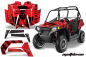 Preview: Meltdown Hintergrund = Rot, Designfarbe = Schwarz für Polaris RZR 800/s 11-14