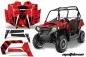 Preview: Meltdown Hintergrund = Rot, Designfarbe = Schwarz für Polaris RZR 800/s 11-14