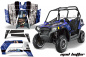 Preview: Mad-Hatter Hintergrund = Blau, Designfarbe = Weiß für Polaris RZR 800/s 11-14