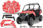 Preview: Silverstar - Silverhaze Hintergrund = Rot, Designfarbe = Weiß Polaris RZR 800/s 11-14