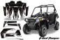 Preview: Tribal Flames Hintergrund = Schwarz, Designfarbe = Weiß für Polaris RZR 800/s 11-14