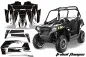 Preview: Tribal Flames Hintergrund = Schwarz, Designfarbe = Weiß für Polaris RZR 800/s 11-14