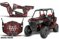 Preview: Widow Maker Hintergrund = Schwarz, Designfarbe = Rot für Polaris RZR 900S/1000S 2 Türer 15-20