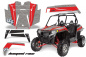Preview: Diamond Race Hintergrund = Silber, Designfarbe = Rot für Polaris RZR 900XP 11-14