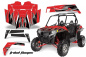 Preview: Tribal Flames Hintergrund = Rot, Designfarbe = Schwarz für Polaris RZR 900XP 11-14