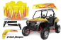 Preview: Tribal Flames Hintergrund = Gelb, Designfarbe = Orange für Polaris RZR 900XP 11-14